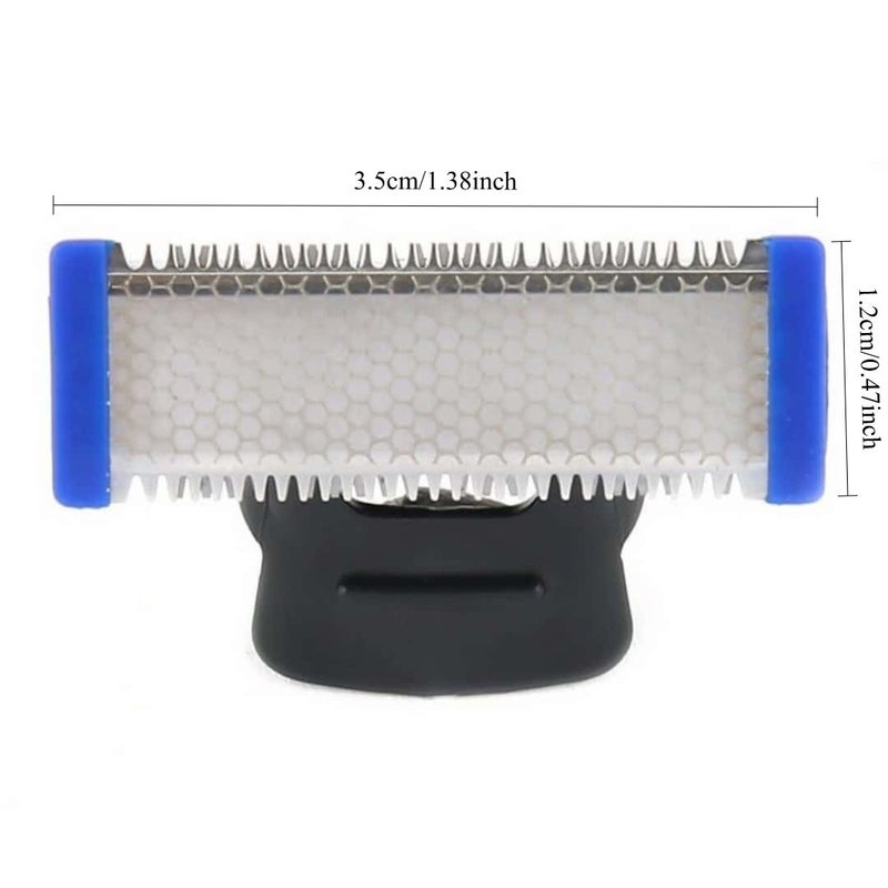 1 3pcs Microtouch Solo Electric Shaver Replacement Heads Mix Blue Double Sided Reliable Grooming Blade Easy Install And Use - Image 3