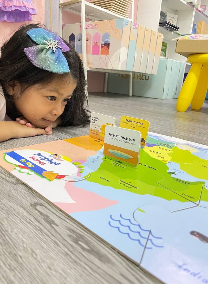 HilalFul Islamic Puzzle for Kids & Children | Prophet Stories on The Map | Interactive Learning and Educational Puzzle | Giant Floor Puzzle - 34 Pieces - Image 3