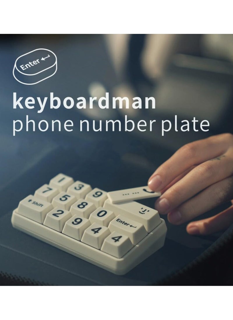 SYOSI - Temporary Car Parking Card Number Plate, Creative Keyboard Design Number Plate Mobile Phone Number Plate Hidden Switch Auto Stop Sign Keyboard Style Car Number Plate Auto Hidden Number Plate - Image 1