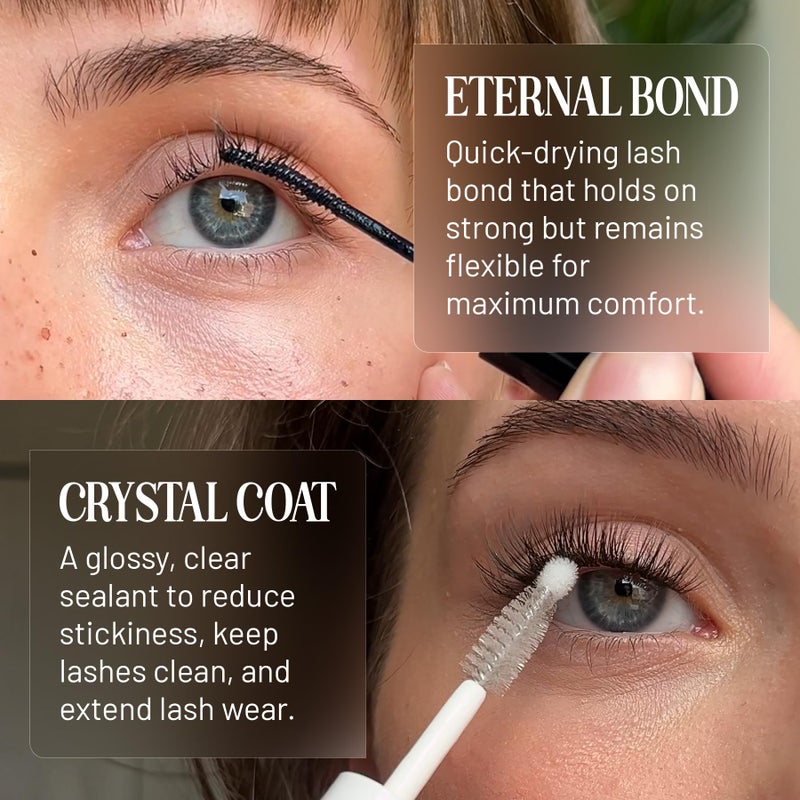 Lilac St. Lilac St - Eternal Bond (Black) Lash Glue & Lash Crystal Coat - Long Lasting & Fast Drying Lash Glue - Sealant for Extended Lash Wear, Reduce Stickiness & Keeps Lashes Clean - Waterproof, Vegan - Image 2