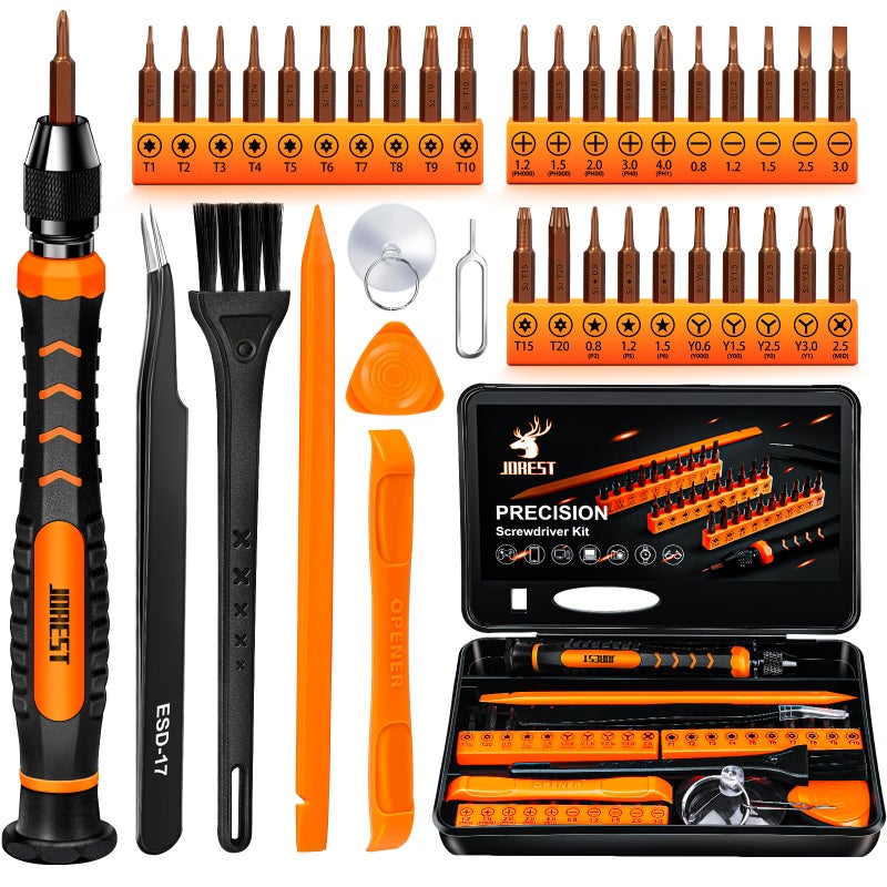 Jorest 38Pcs Precision Screwdriver Set Tool Kit With Security Torx T5 T6 T8 T9 Triwing Y00 Star P5 Etc Repair For Ring Doorbell Laptop Switch Ps4 Xbox Macbook Iphone Watch Glasses Etc