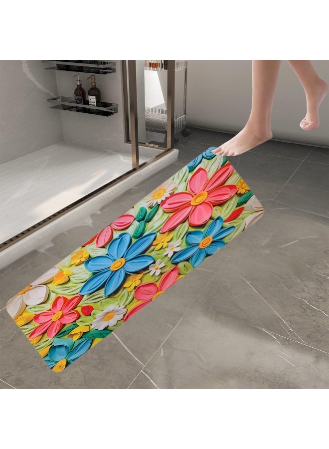 سويت سجاد حمام 116 × 38 سم، سجاد حمام فائق النعومة والامتصاص، بظهر مطاطي سريع الجفاف، سجاد حمام قابل للغسل في الغسالة لأرضية الحمام والحوض والدش، إكسسوارات ديكور منزلي - Image 2