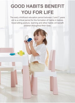 MaBaby Toddler Kids Table And Two Chair Set, Creative Drawing And Learning Table And Chair With Concealed Drawer  - Image 4