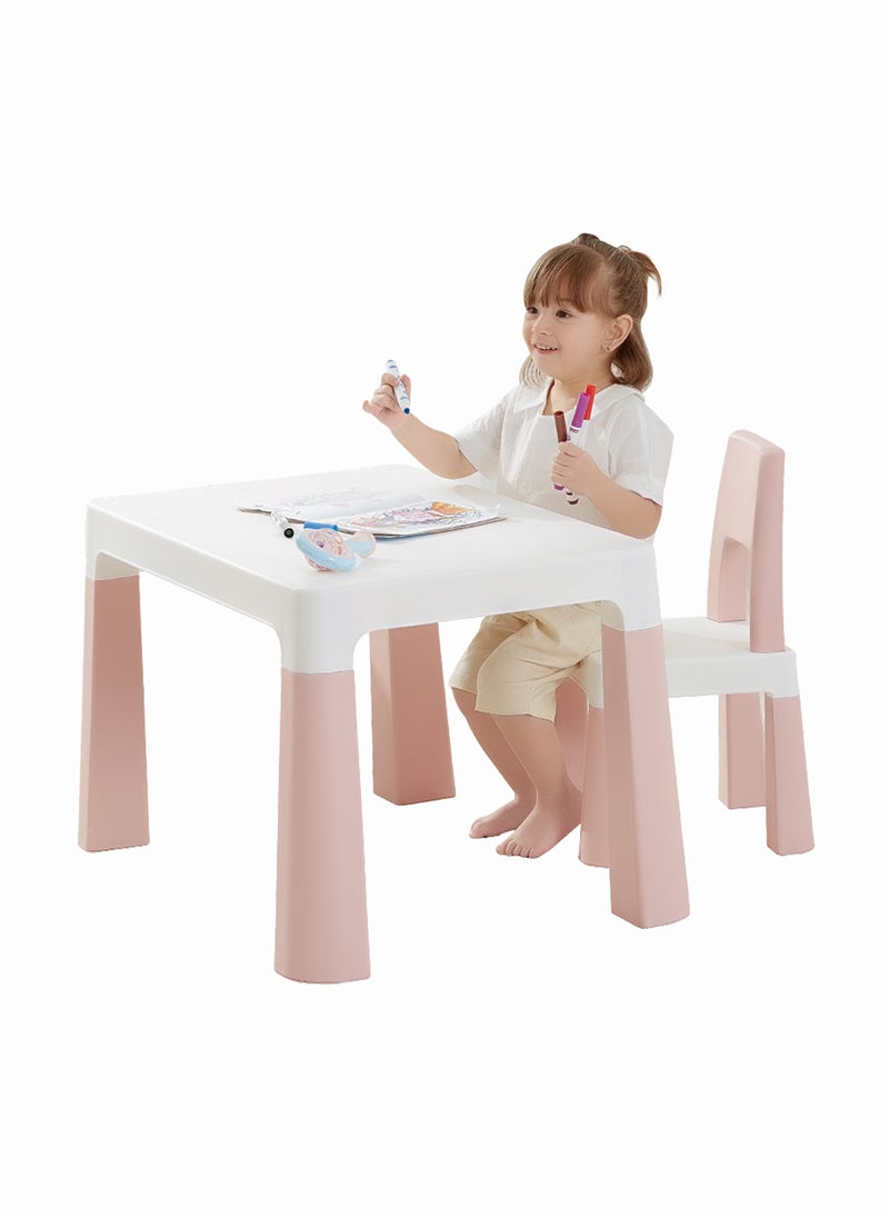 MaBaby - Toddler Kids Table And Two Chair Set, Creative Drawing And Learning Table And Chair With Concealed Drawer - Image 1