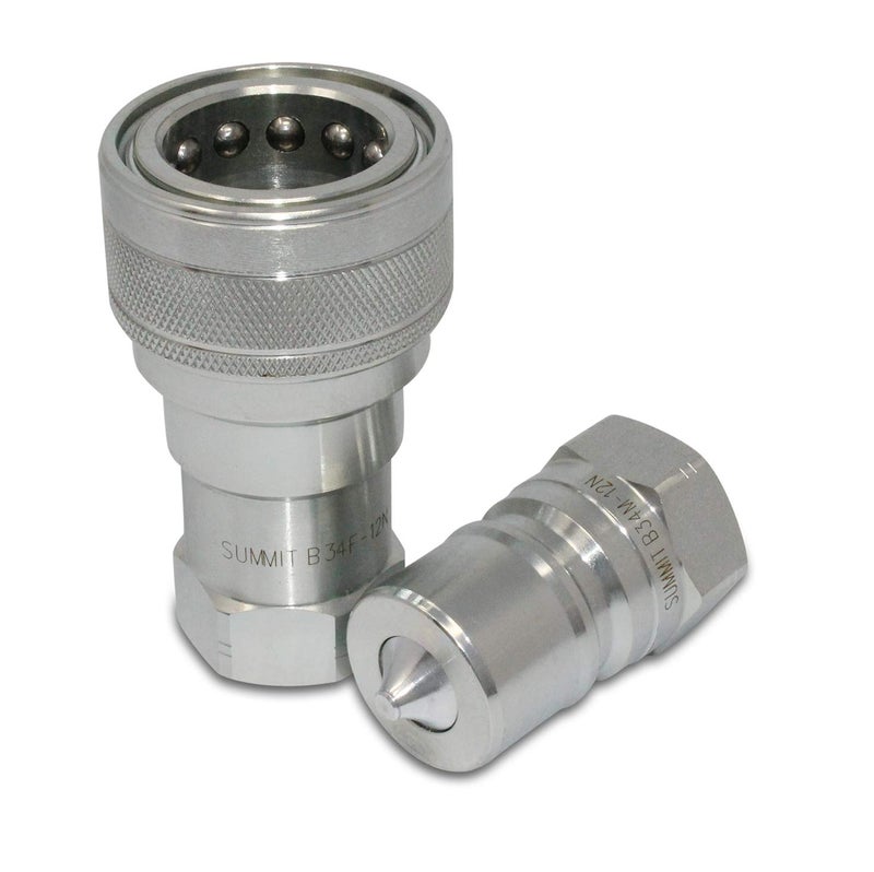 Summit Hydraulics 34 NPT ISO 7241B Quick Disconnect Hydraulic CouplingCoupler Set