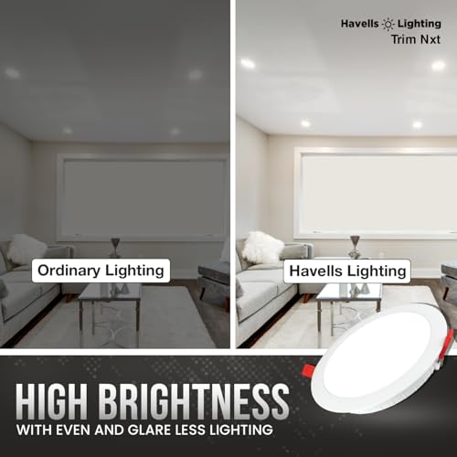 Havells Nimbus 5W LED Square Downlight for Ceiling|Cool White|Ultra Bright|Energy Efficient|Upto 3KV Surge Protection| Rim Lit for Enhanced Aesthetics|Suited for Low Ceiling|BIS Approved|Pack of 4 - Image 3