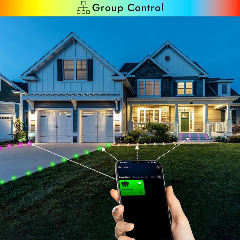 FVTLED LED Deck Lights Kit, 10pcs Φ1.22 WiFi Smart Phone Control Low Voltage Recessed RGBW Deck Lighting Waterproof Outdoor Yard Path Stair Decor, Black - Image 3