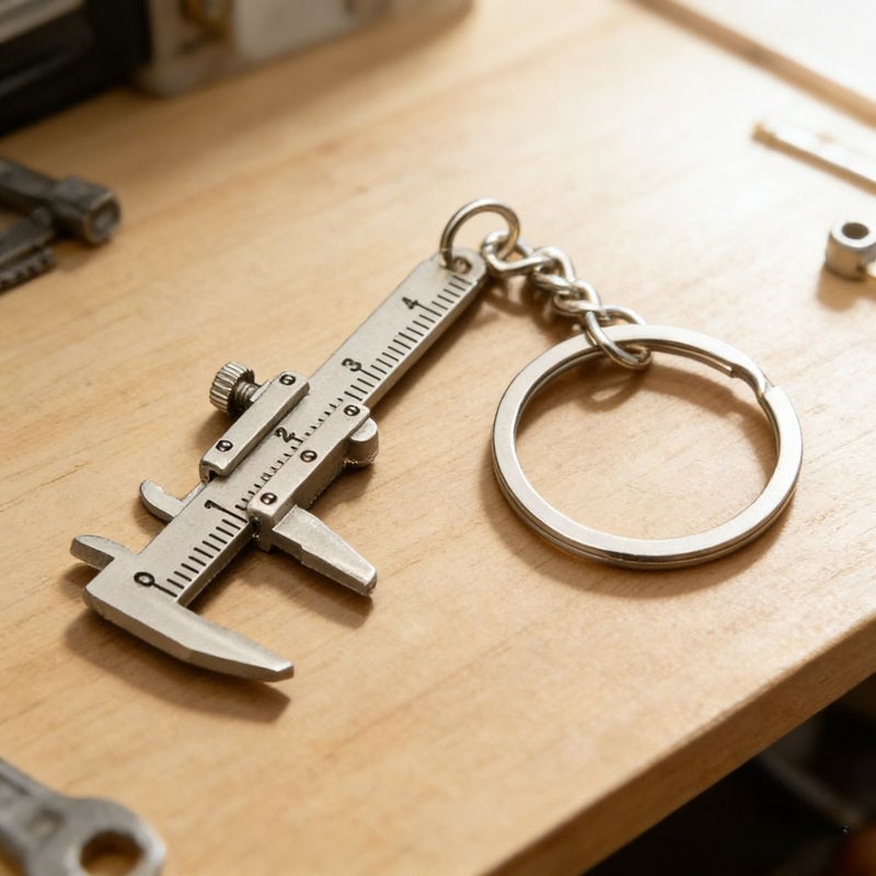 5 Mini Vernier Caliper Keychains 0 40mm Metal Measuring Tools For Turbo Car Keys - Image 5