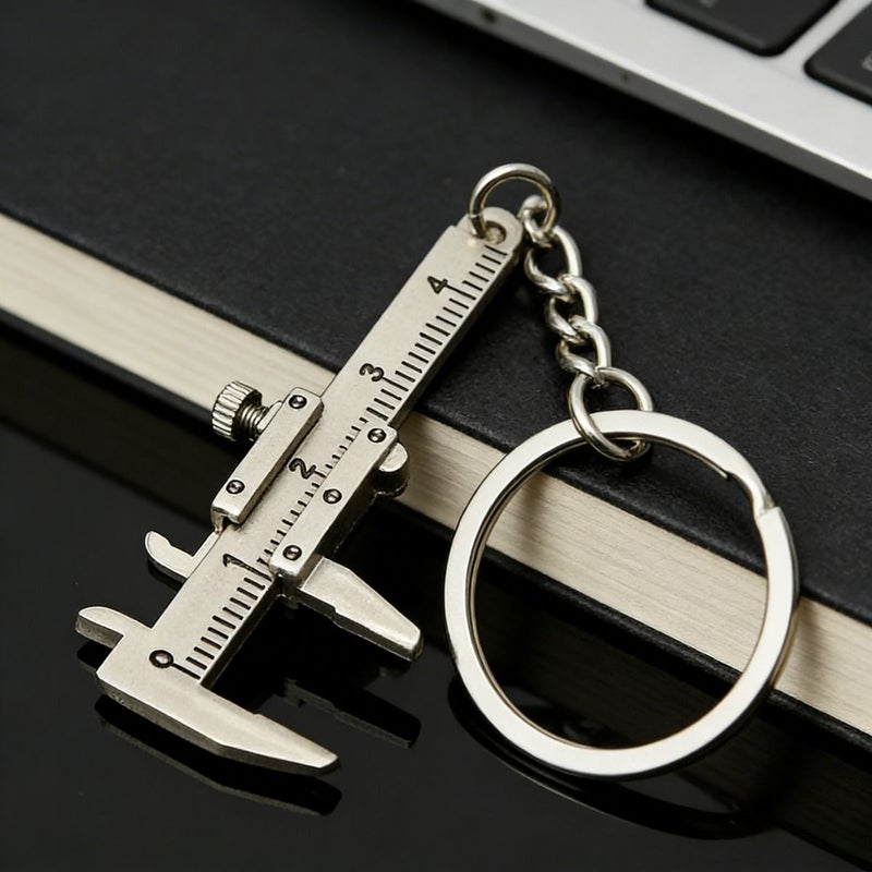 5 Mini Vernier Caliper Keychains 0 40mm Metal Measuring Tools For Turbo Car Keys - Image 4