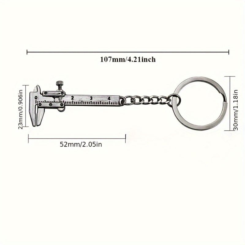 5 Mini Vernier Caliper Keychains 0 40mm Metal Measuring Tools For Turbo Car Keys - Image 3