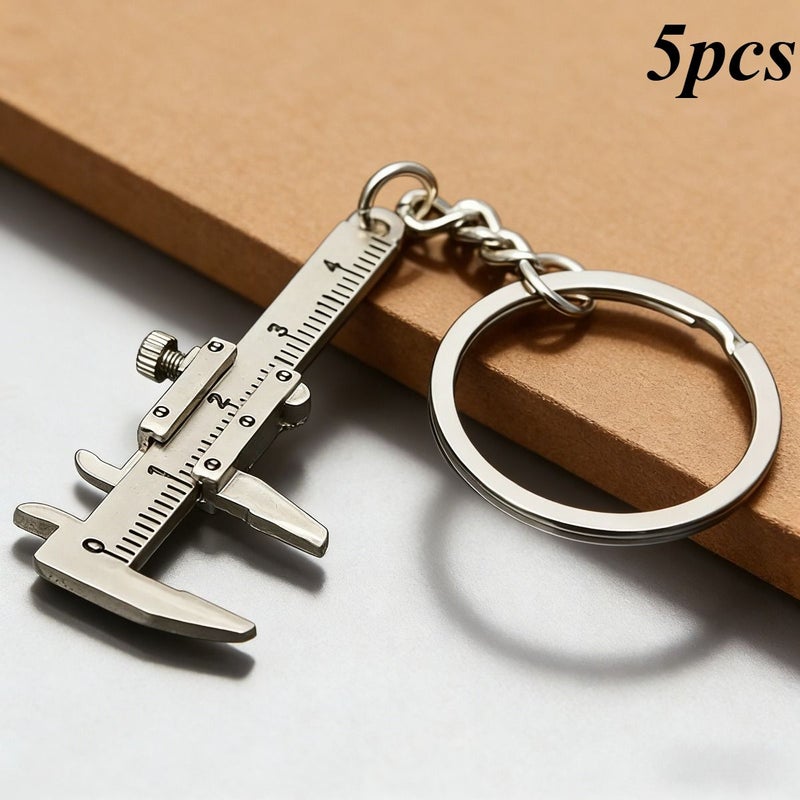 5 Mini Vernier Caliper Keychains 0 40mm Metal Measuring Tools For Turbo Car Keys - Image 1