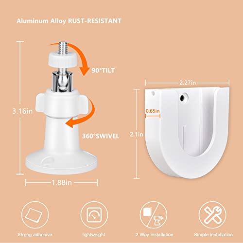 StartVision 2pack Strong Adhesive Wall Mount +Adjustable Indoor/Outdoor Security Wall Mount Compatible with Arlo Pro/Pro 2/Pro 3/Ultra/Ultra 2,Ring Indoor Cam(1st Gen) , eufyCam E/2C - Image 5