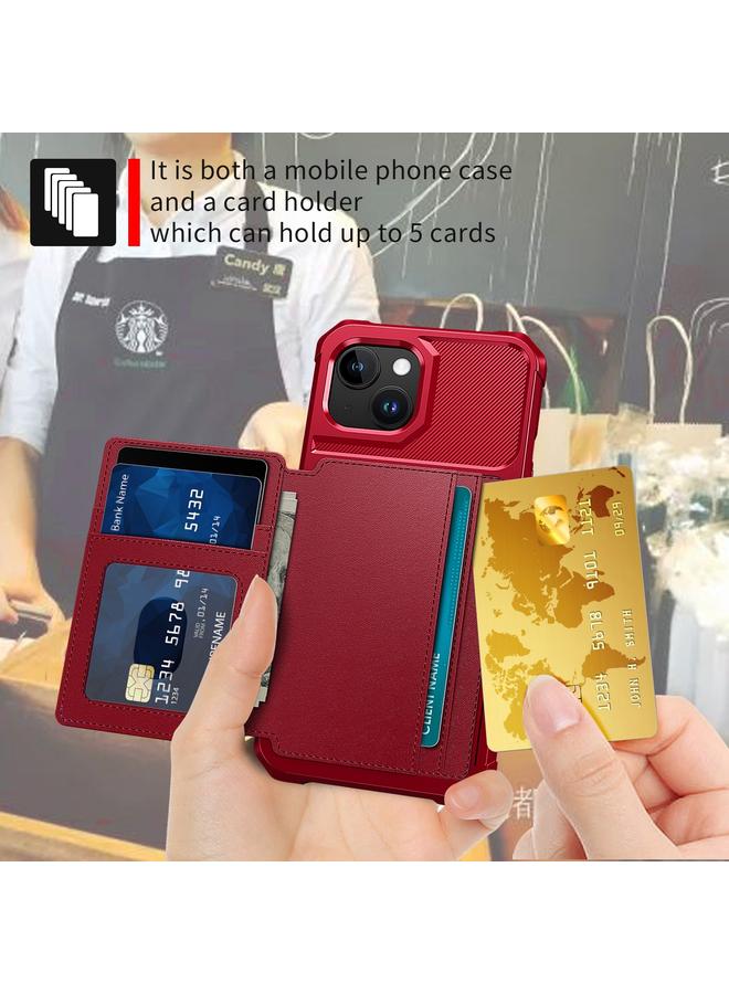 اس-توب جراب هاتف iPhone 15 محفظة مغناطيسية وحقيبة بطاقات جلدية - Image 5