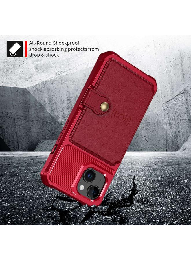 اس-توب جراب هاتف iPhone 15 محفظة مغناطيسية وحقيبة بطاقات جلدية - Image 4