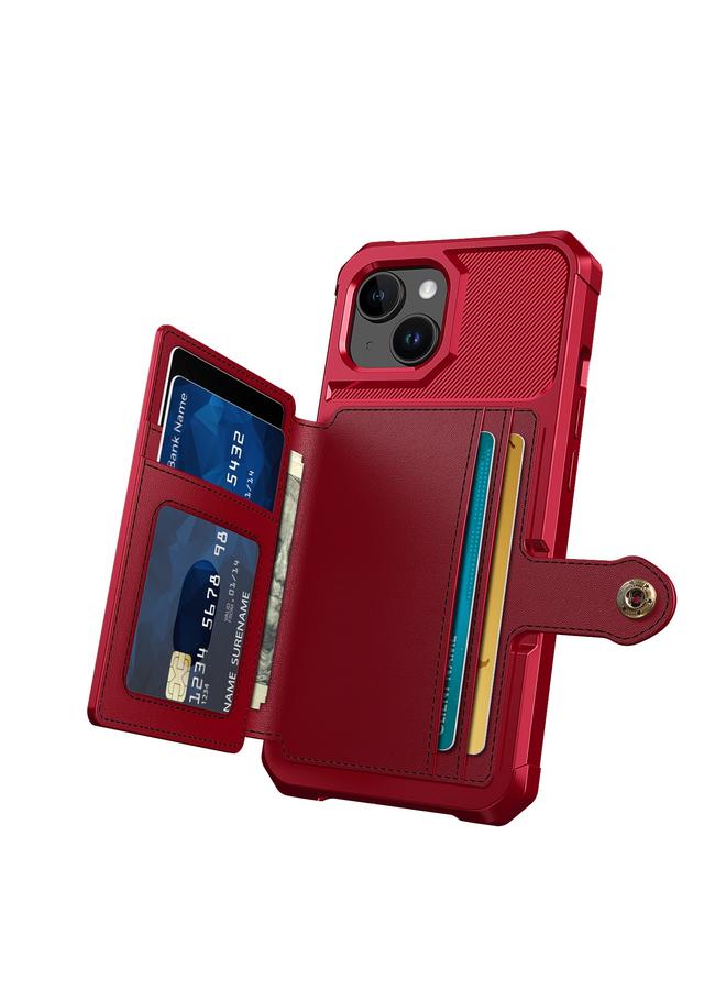 اس-توب جراب هاتف iPhone 15 محفظة مغناطيسية وحقيبة بطاقات جلدية - Image 3