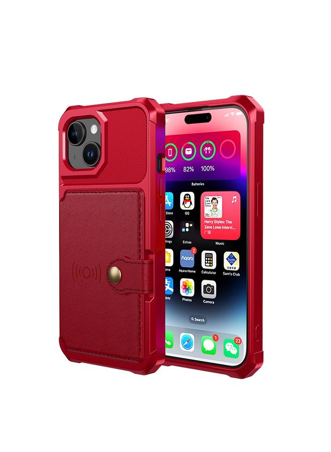 اس-توب جراب هاتف iPhone 15 محفظة مغناطيسية وحقيبة بطاقات جلدية - Image 2