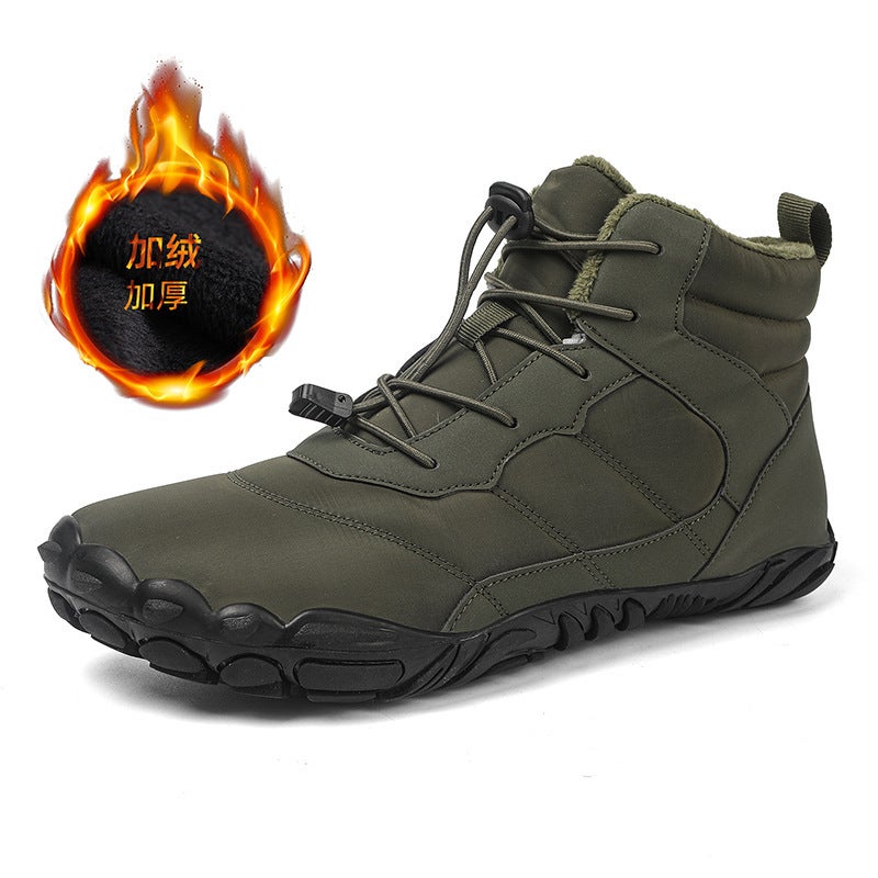 Winter New Men''s and Women''s Outdoor Leisure Sports Non-Slip Waterproof Plus Velvet Thickened High-Top Snow Boots Cotton Shoes - Image 1