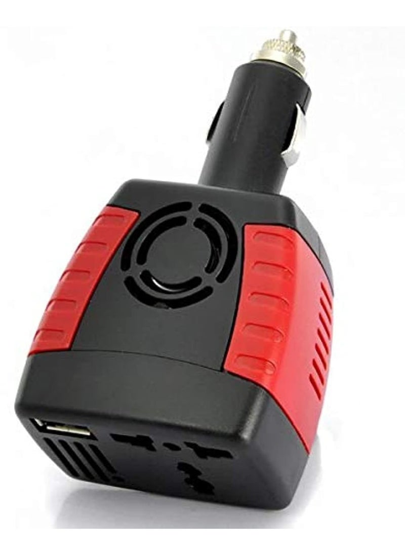 DLC DLC 150W Car Power Inverter 12V DC to 220V AC Converter with Dual USB Ports – Portable Car Charger Adapter for Laptop, Phone & Small Devices – Black  - Image 3