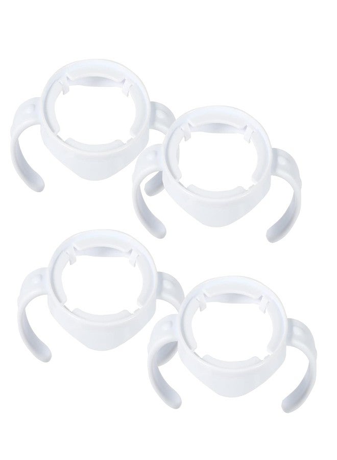 YWY 4 Packs Bottle Handles Baby Feeding Transitional Baby Feeding Nursing Bottle Holders Easy Grip Standard Plastic Handle for Avent Natural Series Baby Bottles (White) - Image 1