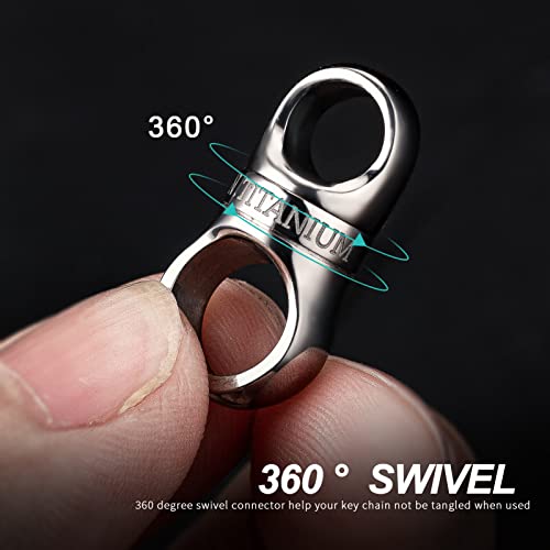 TISUR Titanium Key Ring,Small Key Chain Rings Heavy Duty Swivel Keyrings Carabiner Keychain for Men and Women Key Chain Assecories (2pcs Silver) - Image 2