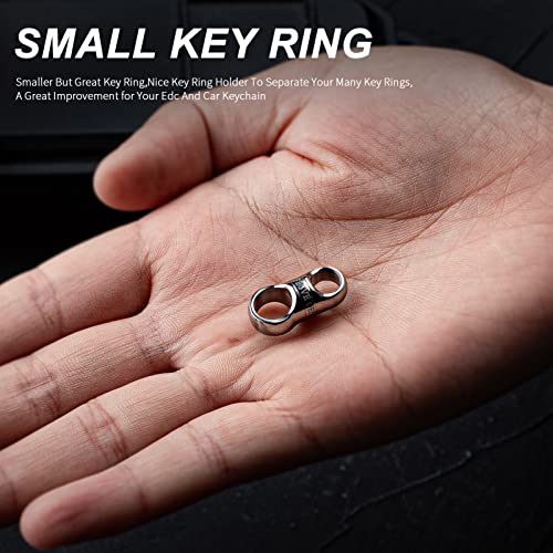 TISUR Titanium Key Ring,Small Key Chain Rings Heavy Duty Swivel Keyrings Carabiner Keychain for Men and Women Key Chain Assecories (2pcs Silver) - Image 3
