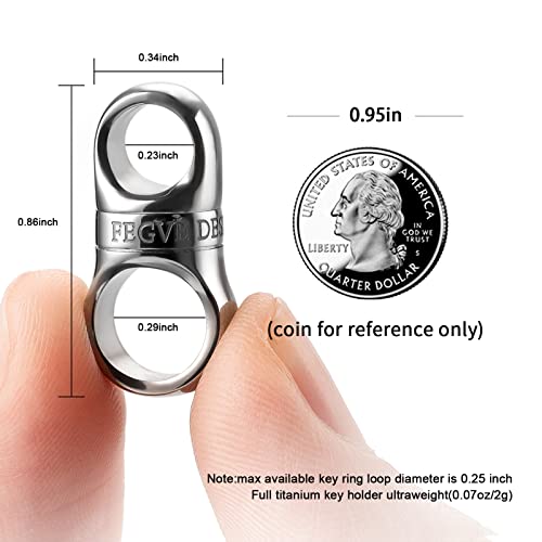 TISUR Titanium Key Ring,Small Key Chain Rings Heavy Duty Swivel Keyrings Carabiner Keychain for Men and Women Key Chain Assecories (2pcs Silver) - Image 4