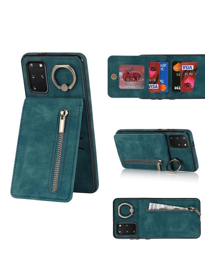 S-TOP Case For Samsung Galaxy S20+ Retro Ring and Zipper RFID Card Slot Phone Case - Image 1
