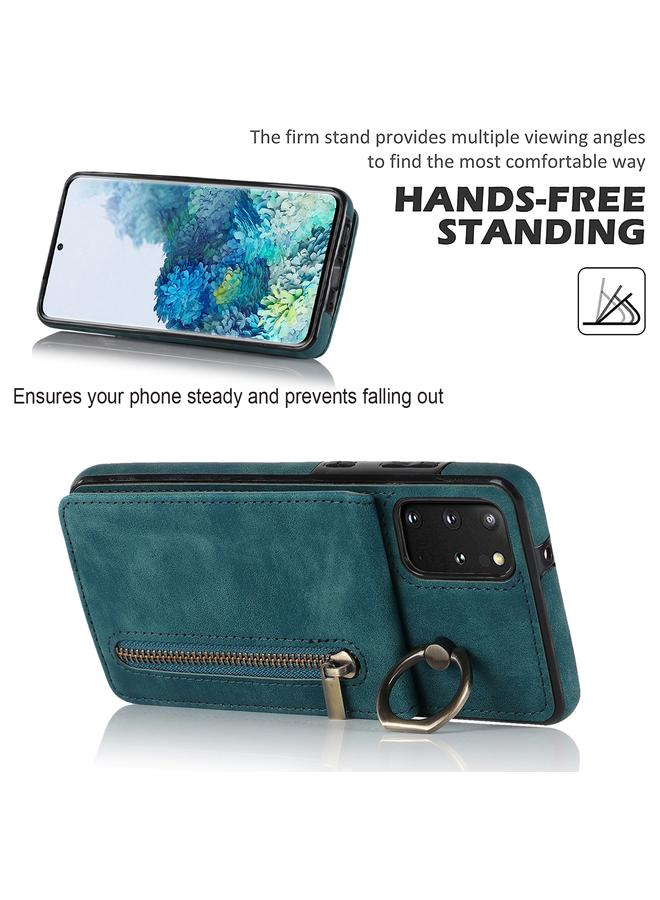 S-TOP Case For Samsung Galaxy S20+ Retro Ring and Zipper RFID Card Slot Phone Case - Image 5