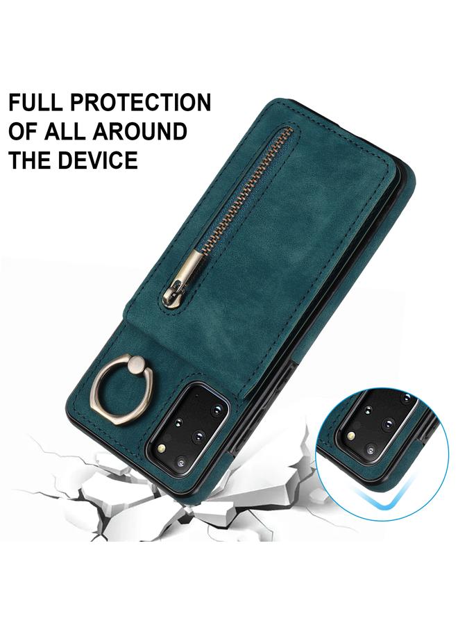 S-TOP Case For Samsung Galaxy S20+ Retro Ring and Zipper RFID Card Slot Phone Case - Image 4