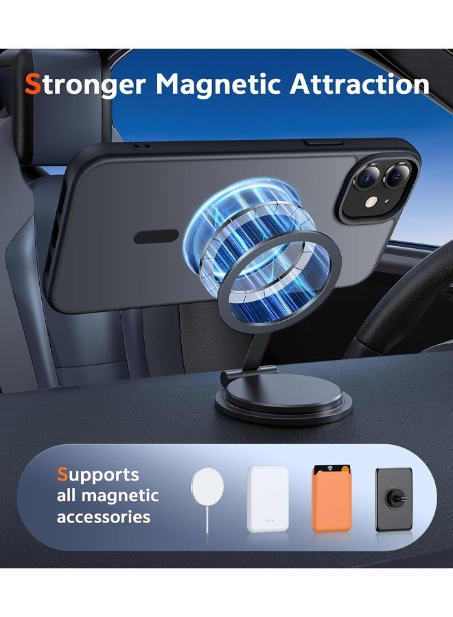 جراب iPhone 12 غير لامع: غطاء هاتف خلوي شفاف مغناطيسي غير لامع من الدرجة العسكرية للحماية من السقوط - جراب هاتف نحيف متين مقاوم للصدمات (أسود C) - Image 4