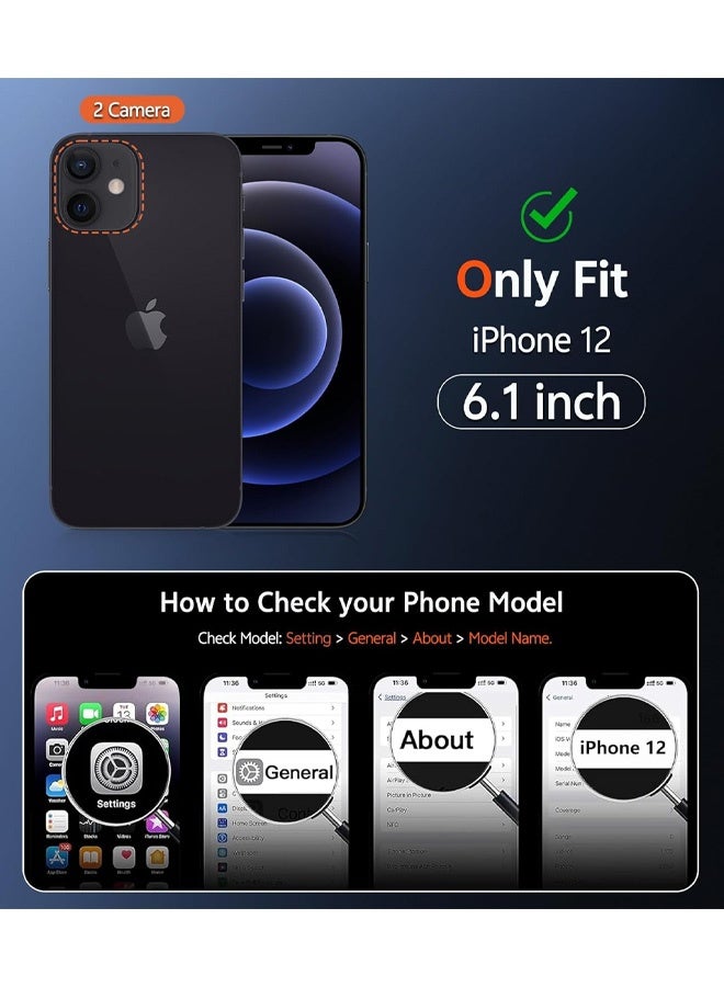 جراب iPhone 12 غير لامع: غطاء هاتف خلوي شفاف مغناطيسي غير لامع من الدرجة العسكرية للحماية من السقوط - جراب هاتف نحيف متين مقاوم للصدمات (أسود C) - Image 2