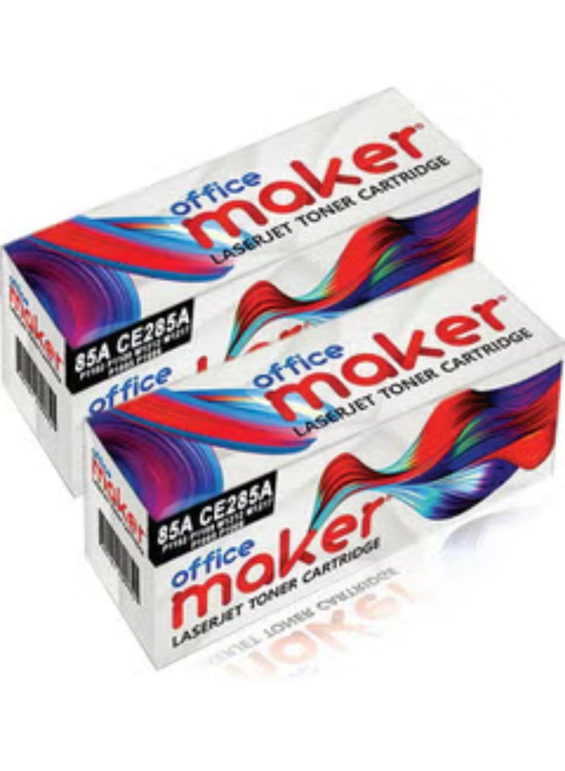Office Maker 2-Pack Laserjet Toner Cartridge for 85A CE285A Printer Black - Image 1