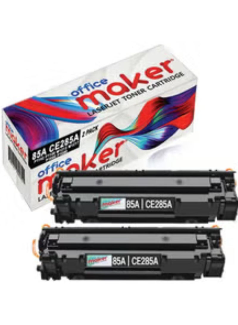 Office Maker 2-Pack Laserjet Toner Cartridge for 85A CE285A Printer Black - Image 2