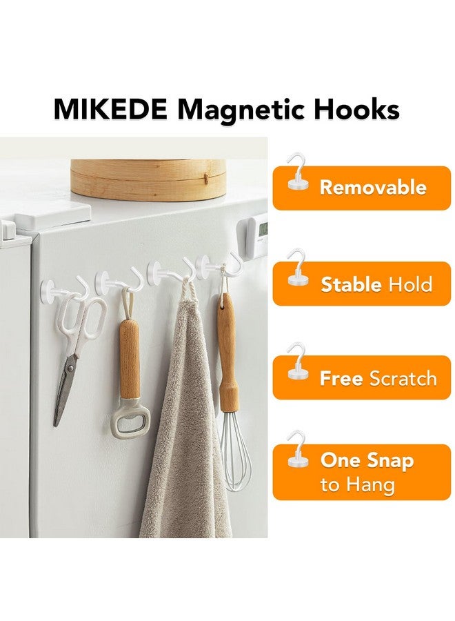 MIKEDE Magnetic Hooks Heavy Duty, Strong Magnet with Hook for Fridge, Super Neodymium Extra Strength Industrial Hooks for Hanging, Magnetic Hanger for Toolbox, Cruise, Grill - (White, 28 Pack) - Image 3