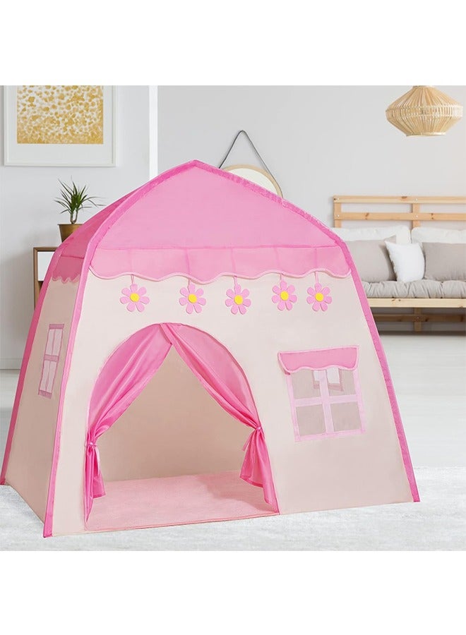 Children's Tent, Princess Castle Play Tents, Foldable Play Tent For Children, Indoor And Outdoor Children's Theatre, Christmas Birthday Gifts For Children, 130 x 100 x 130 cm,Pink - Image 1
