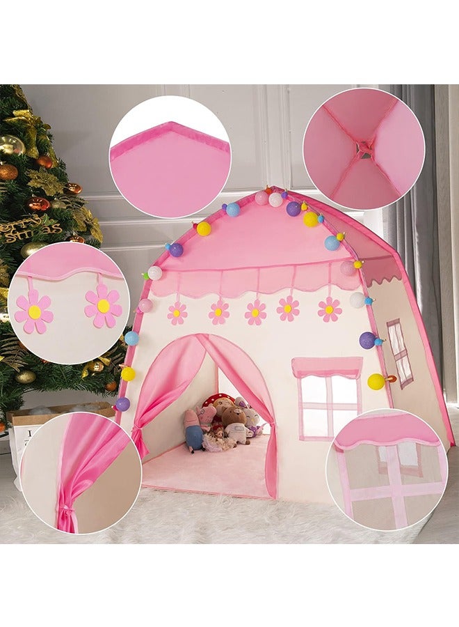Children's Tent, Princess Castle Play Tents, Foldable Play Tent For Children, Indoor And Outdoor Children's Theatre, Christmas Birthday Gifts For Children, 130 x 100 x 130 cm,Pink - Image 2