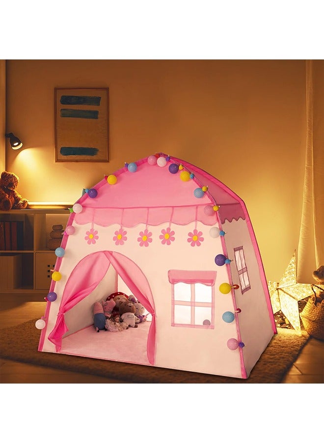 Children's Tent, Princess Castle Play Tents, Foldable Play Tent For Children, Indoor And Outdoor Children's Theatre, Christmas Birthday Gifts For Children, 130 x 100 x 130 cm,Pink - Image 3
