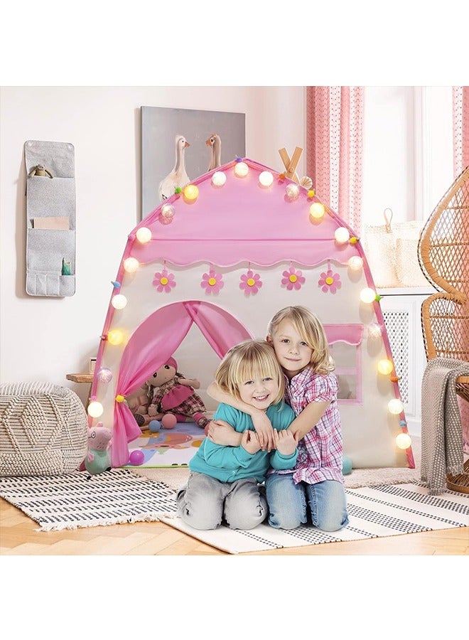 Children's Tent, Princess Castle Play Tents, Foldable Play Tent For Children, Indoor And Outdoor Children's Theatre, Christmas Birthday Gifts For Children, 130 x 100 x 130 cm,Pink - Image 4