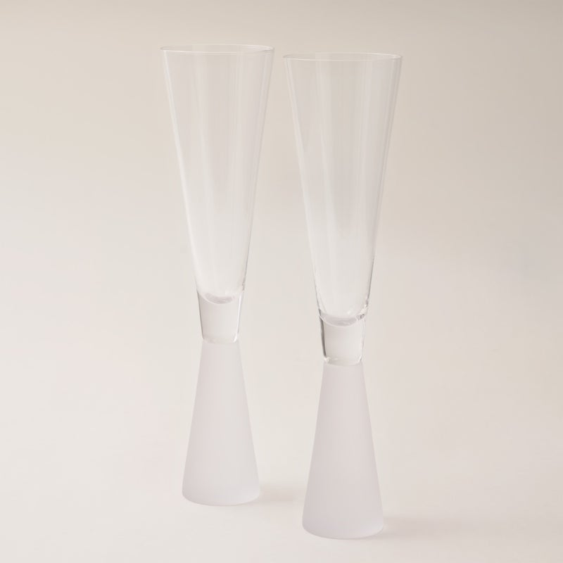 La Mesa frosted bottom 2 pcs glass 6*6*24.8 cm - Image 1