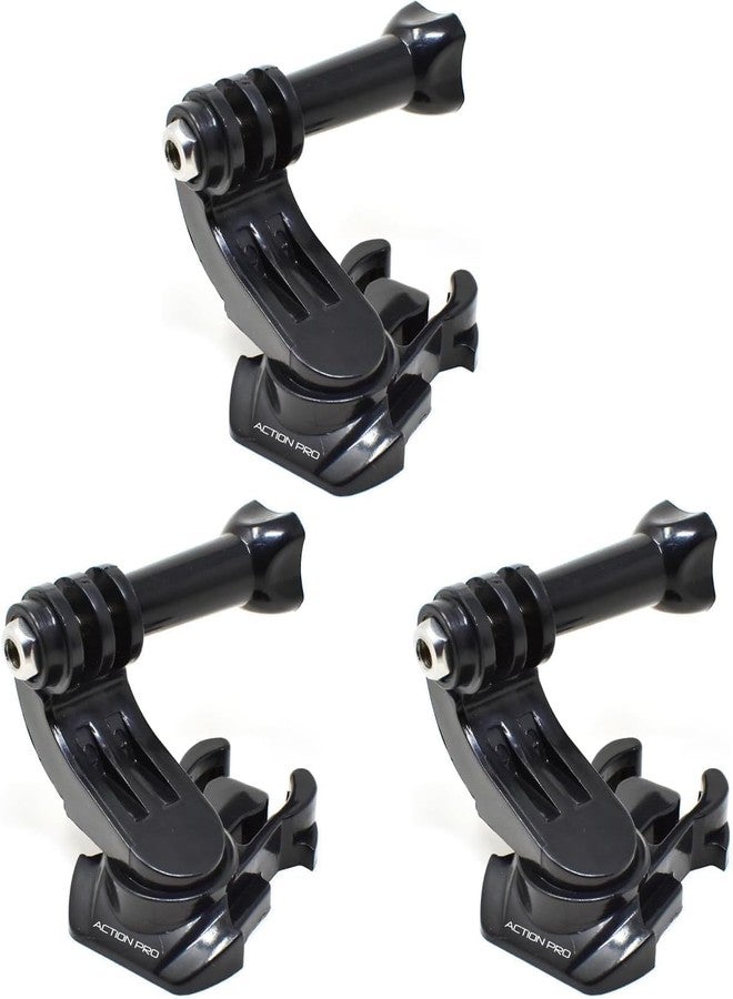 Action Pro 360° Rotatable J-Hook Buckle Vertical Mount Adapter Compatible with GoPro Hero 13/12/11/10/9/8/7/6/5/4, DJI Osmo, Insta360, Yi, SJCAM & Other Action Cameras (Pack of 3) - Image 2