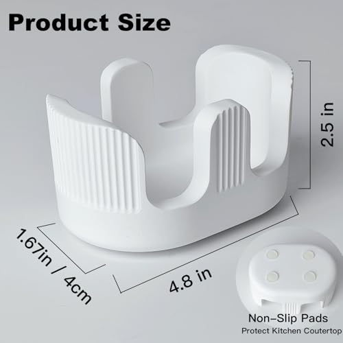 BekPooQ Diatomite Sponge Holder with 2 Slot Design – Quick Drying, Absorbent & Space-Saving Organizer for Kitchen Sponges, Scrubbers & Brushes – Keeps Sponges Dry and Countertop Clean, Bright White - Image 3