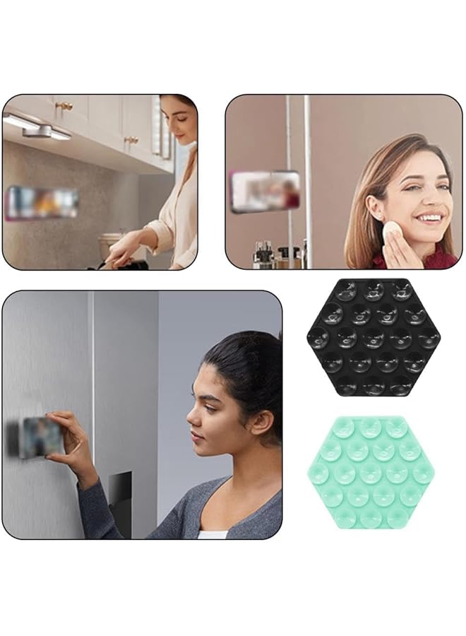 Excefore Silicone Suction Phone Case Mount, 3Pcs Non Slip Suction Cup Phone Mount, Hands-Free Mobile Accessory Holder Back Of Phone For Selfies And Videos, Multi-Purpose Self-Adhesive Phone Stand Sticky - Image 3