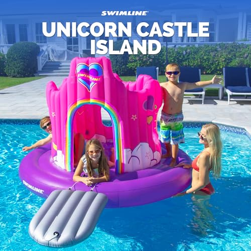 SWIMLINE Giant Inflatable Unicorn Castle Pool Float For Kids And Adults Size Floating Kingdom Raft Lounger Combo With Gate Shield Windows Accessories For Pools Lakes Beach Fits Up To 4 People - Image 5