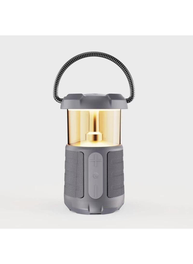 Outdoor Camping Light Led Retro Handheld Tent Light Convenient Usb Charging Bluetooth Sound Camping Light（Grey）  - Image 1