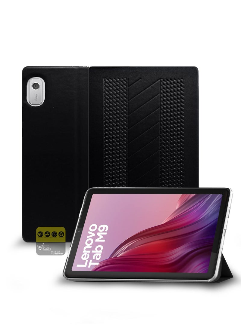 BYTER Trifold Stand PU Leather Case Cover For Lenovo Tab M9 9 Inch 2022 Black - Image 1