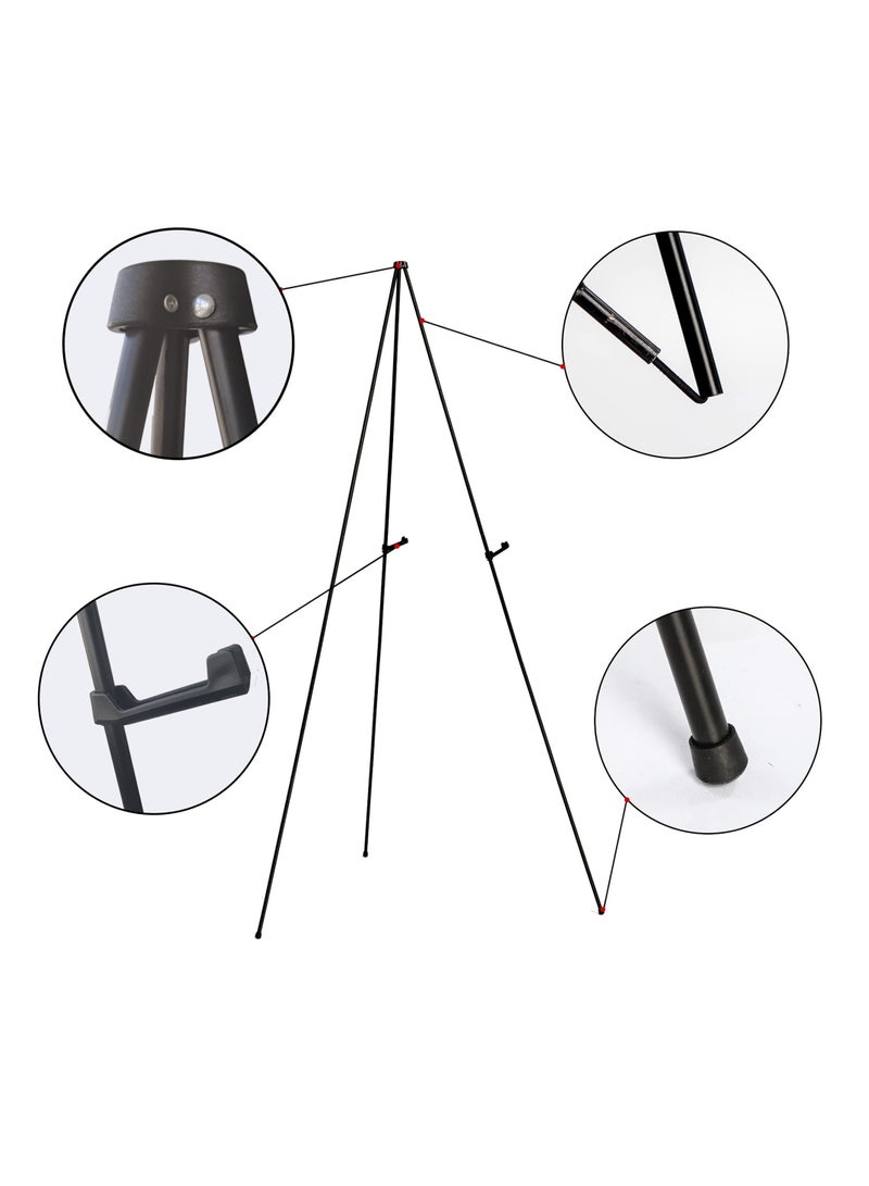 سيوسي Easel Stand for Display Wedding Sign Poster 63 Inches Tall - with Bag Collapsible  Portable - Adjustable Height - Sturdy Metal Tripod - Non-Slip Rubber Bottom Ideal for Events Presentations - Image 2