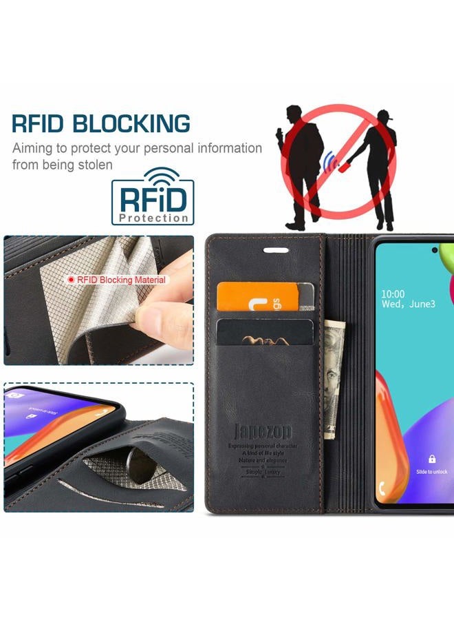 japezop Samsung Galaxy A52 5G/A52s 5G Case,Samsung Galaxy A52 5G Wallet Case with Card Holder [RFID Blocking] Kickstand Magnetic,Leather Flip Case for Samsung Galaxy A52 5G/A52s 5G 6.5 Inch (Black) - Image 2