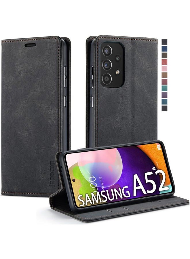 japezop Samsung Galaxy A52 5G/A52s 5G Case,Samsung Galaxy A52 5G Wallet Case with Card Holder [RFID Blocking] Kickstand Magnetic,Leather Flip Case for Samsung Galaxy A52 5G/A52s 5G 6.5 Inch (Black) - Image 1