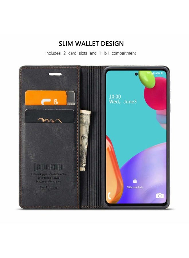 japezop Samsung Galaxy A52 5G/A52s 5G Case,Samsung Galaxy A52 5G Wallet Case with Card Holder [RFID Blocking] Kickstand Magnetic,Leather Flip Case for Samsung Galaxy A52 5G/A52s 5G 6.5 Inch (Black) - Image 3