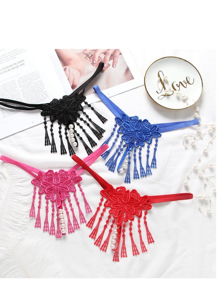Generic Women Floral Lace G-String Low Rise Lace Up Thongs Panties .  - Image 3